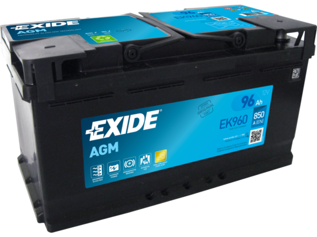 Akumulátor EXIDE Start - Stop   96 Ah AGM  EK   960