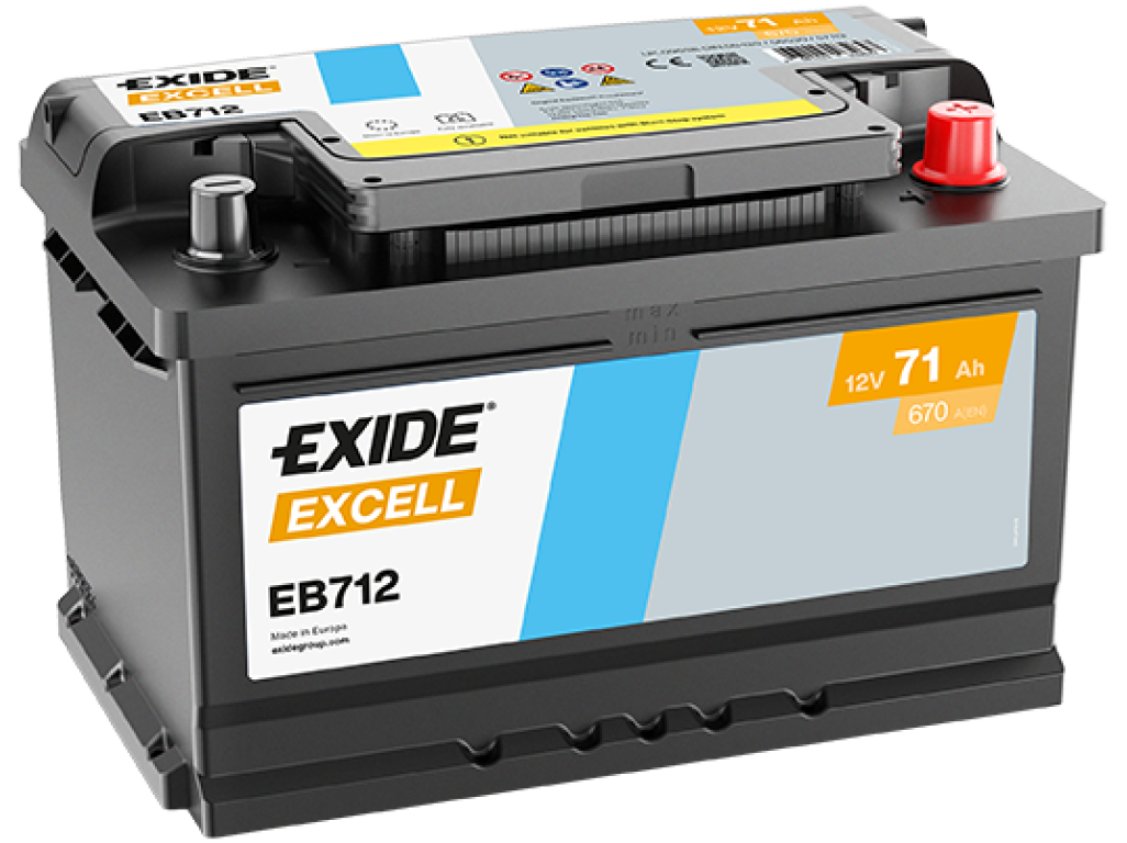 EXIDE Excell 12V 71Ah  EB 712
